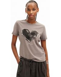 Desigual - Heart Basic T-shirt - Lyst
