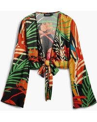 Desigual - Tropical Wrap Top, Viscose - Lyst