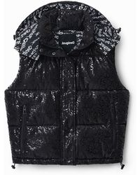 Desigual - Logo Quilted Gilet, Polyester - Lyst