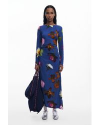 Desigual - Asymmetric Midi Dress, Viscose - Lyst