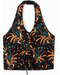Desigual - Short Gathered Top, Viscose - Lyst