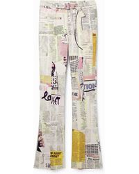 Desigual - Newspaper Flare Trousers, Cotton - Lyst