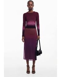 Desigual - Gradient Flowy Skirt, Polyester - Lyst
