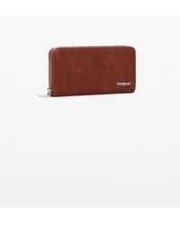Desigual - Large Floral Embroidery Wallet, Polyurethane - Lyst
