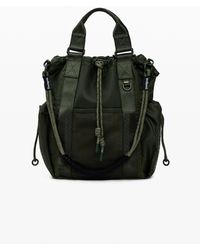 Desigual - Sac À Dos Multiposition En Nylon Ciré, Femme, Polyamide, Vert - Lyst