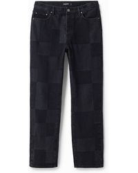 Desigual - Straight Check Jeans - Lyst