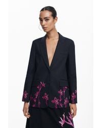 Desigual - Blazer Mit Orchideenmuster - Lyst