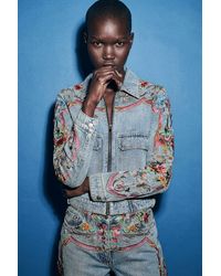 Desigual - Printed Denim Jacket 100% Cotton, Cotton - Lyst