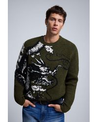 Desigual - Printed Jacquard Sweater - Lyst