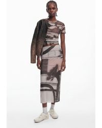 Desigual - Straight Tulle Skirt, Polyester - Lyst