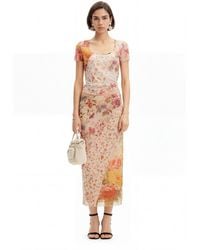 Desigual - Tulle Flower T-Shirt, Polyester - Lyst