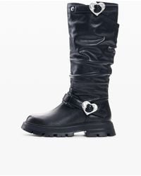 Desigual - Heart Biker Boots, Polyurethane - Lyst