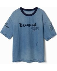 Desigual - Short-Sleeve Denim T-Shirt, Cotton - Lyst