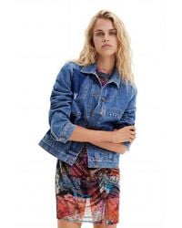 Desigual - Patchwork Denim Jacket, Cotton - Lyst