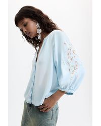 Desigual - Long Sleeve Blouse, Lyocell - Lyst