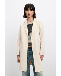 Desigual - Regular Printed Wool Coat, Wool - Lyst