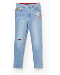 Desigual - Mickey Mouse Slim Push-Up Jeans - Lyst