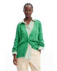 Desigual - Oversize Openwork Cardigan - Lyst