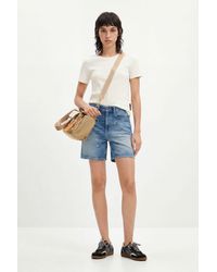 Desigual - Denim Shorts With Small Flower Prints. Cotton - Lyst