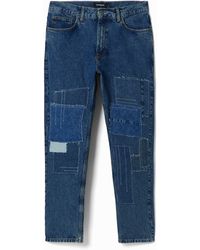 Desigual - Patchwork Carrot Jeans, Cotton - Lyst