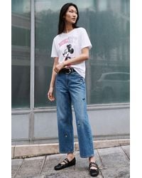 Desigual - Mickey Culotte Jeans, Cotton - Lyst