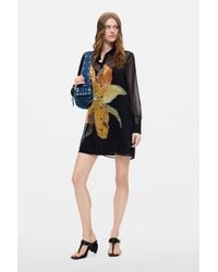 Desigual - Floral Printed Dress, Polyester - Lyst