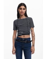 Desigual - Striped Short-Sleeve T-Shirt - Lyst