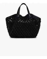 Desigual - Große Shopper-Tasche Aus Häkelarbeit, Schwarz - Lyst