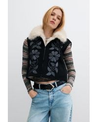 Desigual - Reversible Faux Fur Vest - Lyst