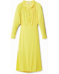 Desigual - Textured Midi Dress, Viscose - Lyst