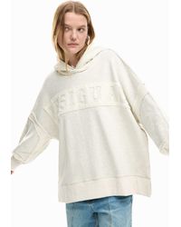 Desigual - Oversize-Kapuzenpullover, Damen, Baumwolle, Schwarz - Lyst