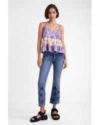 Desigual - Flared Cropped Jeans, Cotton - Lyst