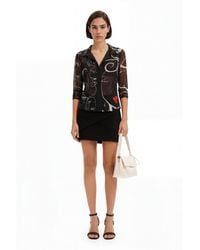 Desigual - Arty Faces Ruched T-Shirt, Polyester - Lyst