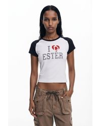 Desigual - T-Shirt "I Love Ester" Cotton - Lyst