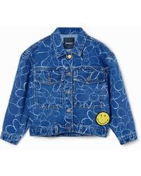 Desigual - Smiley Originals Denim Trucker Jacket - Lyst