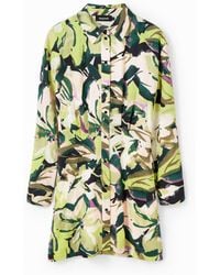 Desigual - Short Floral Shirt Dress, Polyester - Lyst