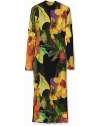 Desigual - Slim Floral Midi Dress, Viscose - Lyst