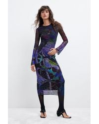 Desigual - Printed Tulle Dress M. C. Lacroix, Polyester - Lyst