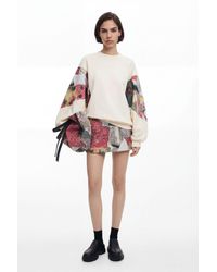 Desigual - Sweatshirt With Printed Sleeves M. Christian Lacroix, Cotton - Lyst