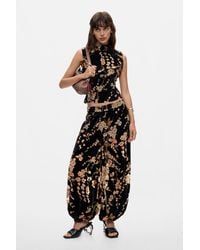 Desigual - Velvet Floral Balloon Trousers - Lyst
