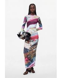 Desigual - Long-Sleeved Knit Dress, Polyester - Lyst