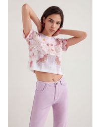 Desigual - Amore Cropped T-Shirt, Cotton - Lyst