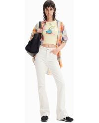 Desigual - Long Flare Jeans, Cotton - Lyst