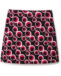 Desigual - Mini-Rock Im Slim Fit Mit Kreisen - Lyst