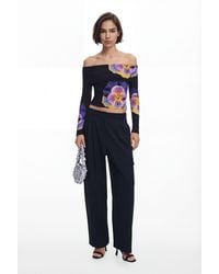 Desigual - Floral Print T-Shirt M. Christian Lacroix, Viscose - Lyst