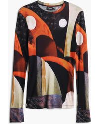 Desigual - Printed T-Shirt With Buttons, Cotton - Lyst