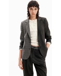 Desigual - Straight Houndstooth Patch Blazer - Lyst