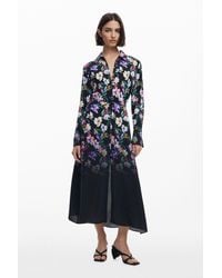 Desigual - Gradient Floral Shirt Dress, Viscose - Lyst