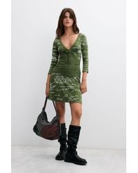 Desigual - Short Dress With Vintage Print - Lyst