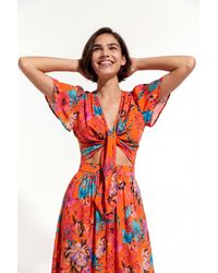 Desigual - Coral Tied Blouse, Viscose - Lyst